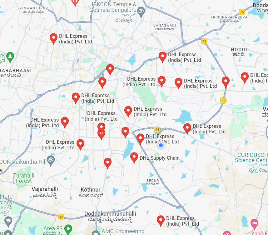 DHL franchise stores in Bangalore